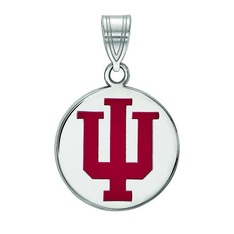 LogoArt Indiana Hoosiers Sterling Silver 14K Gold Plated Medium Enamel Disc Pendant, Womens Product Image