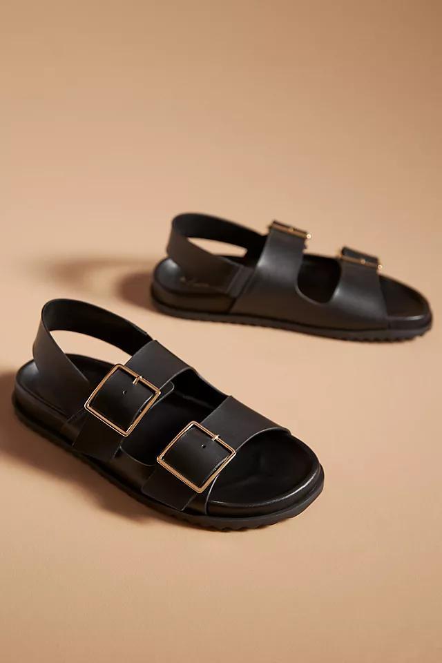 By Anthropologie Square Buckle Slingback Sandals Product Image