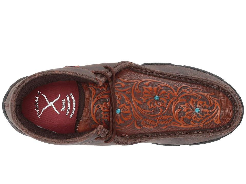 Twisted X Womens Tooled Turquoise Stud Chukka Driving Mocs Product Image