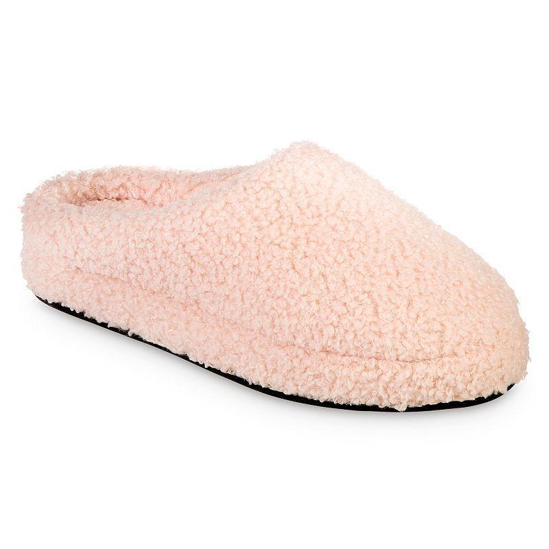 isotoner Berber Fiona ECO Comfort Womens Memory Foam Hoodback Slippers Evening Brown Product Image