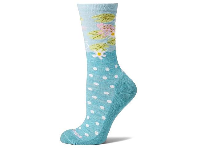 Darn Tough Vermont Wild Life Crew Lightweight with Cushion (Aqua) Women's Crew Cut Socks Shoes Product Image