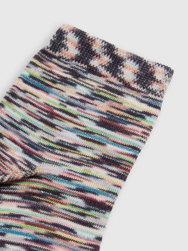 Slub cotton and viscose knit socks Multicoloured | Missoni Product Image