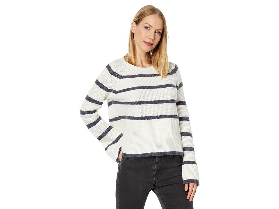 Splendid Mona Sweater (Marshmallow Stripe) Women's Clothing Product Image