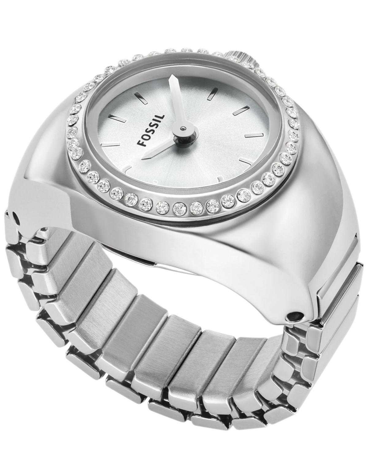 Fossil Womens Watch Ring Two-Hand Silver-Tone Stainless Steel 15mm Product Image