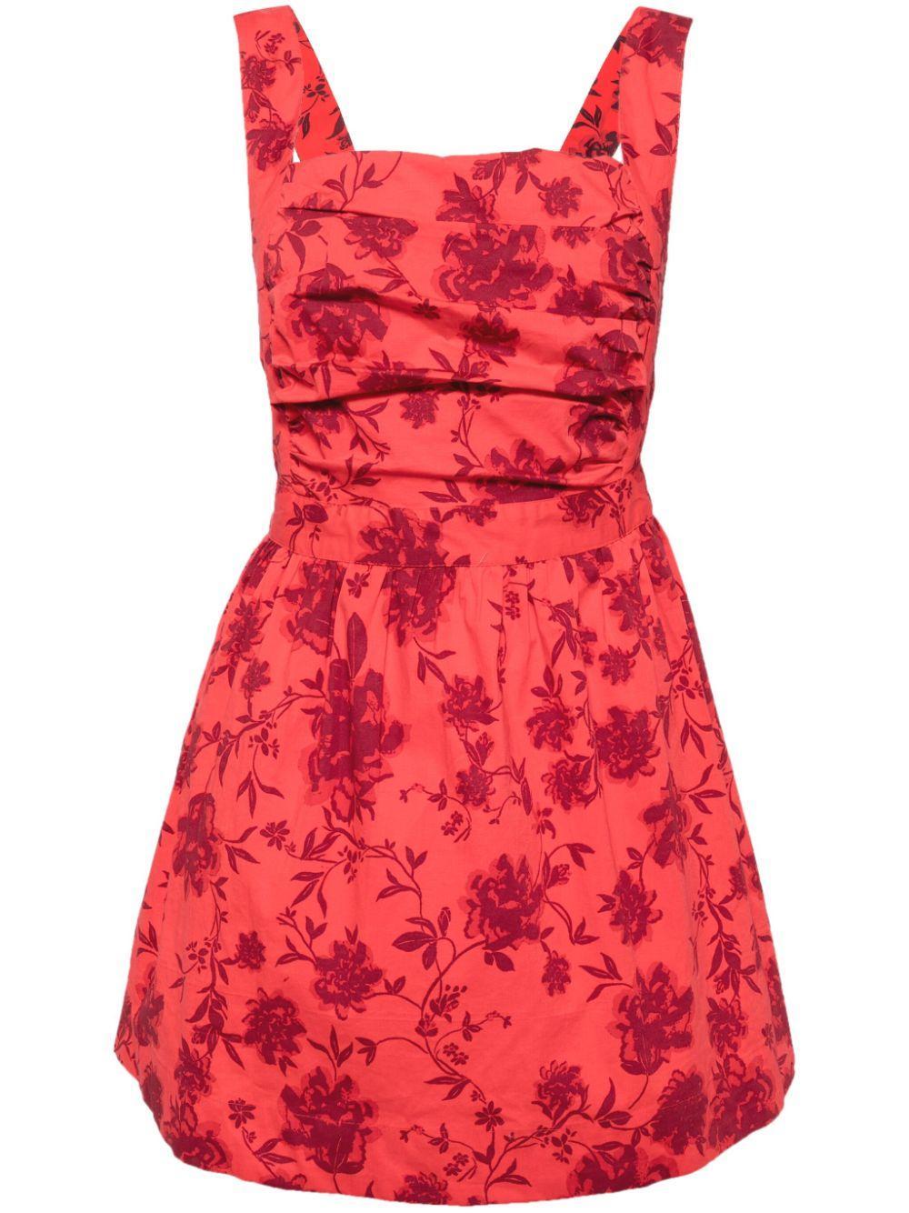 FREE PEOPLE Meet Me In Maui Printed Dress Heat Wave Combo In Red Product Image