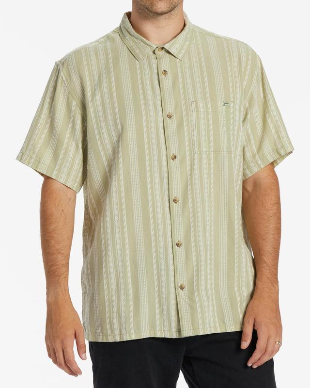 Sundays Jacquard Short Sleeve Shirt - Sage Male Product Image