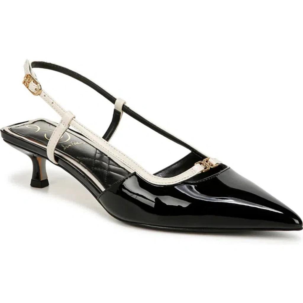 SAM EDELMAN Toni Slingback Pointed Toe Kitten Heel Pump In Multi Product Image