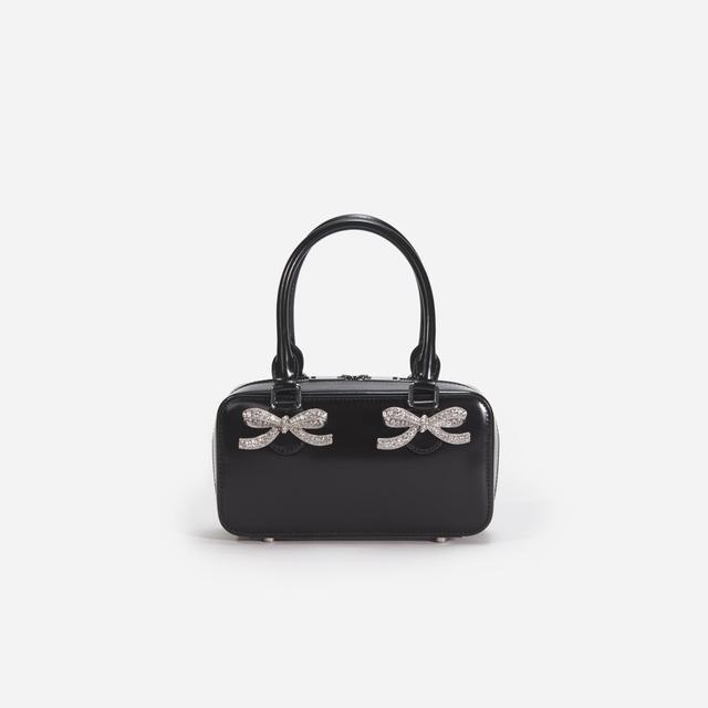 Black Leather Mini Tote Bag Product Image