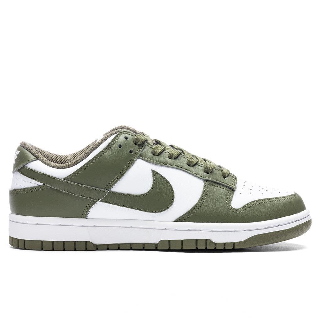 Women's Dunk Low - White/Medium Olive Female Product Image