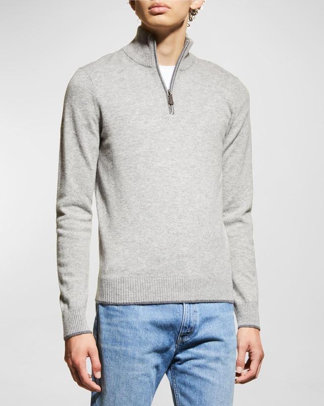 Mens Broadway Cashmere Quarter-Zip Sweater Product Image