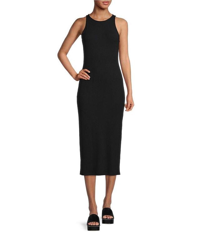 Gianni Bini Racer Ribbed Knit Sheath Bodycon Dress Product Image