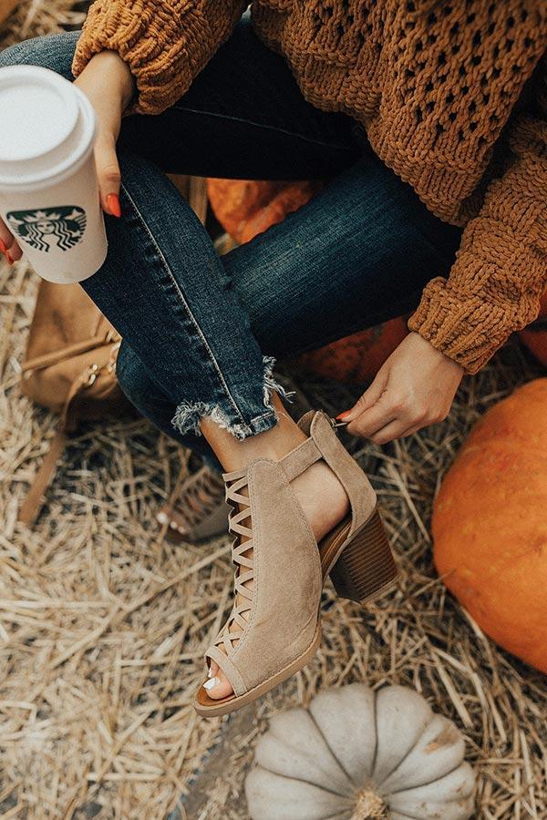 The Adrianna Peep Toe Bootie in Birch Product Image