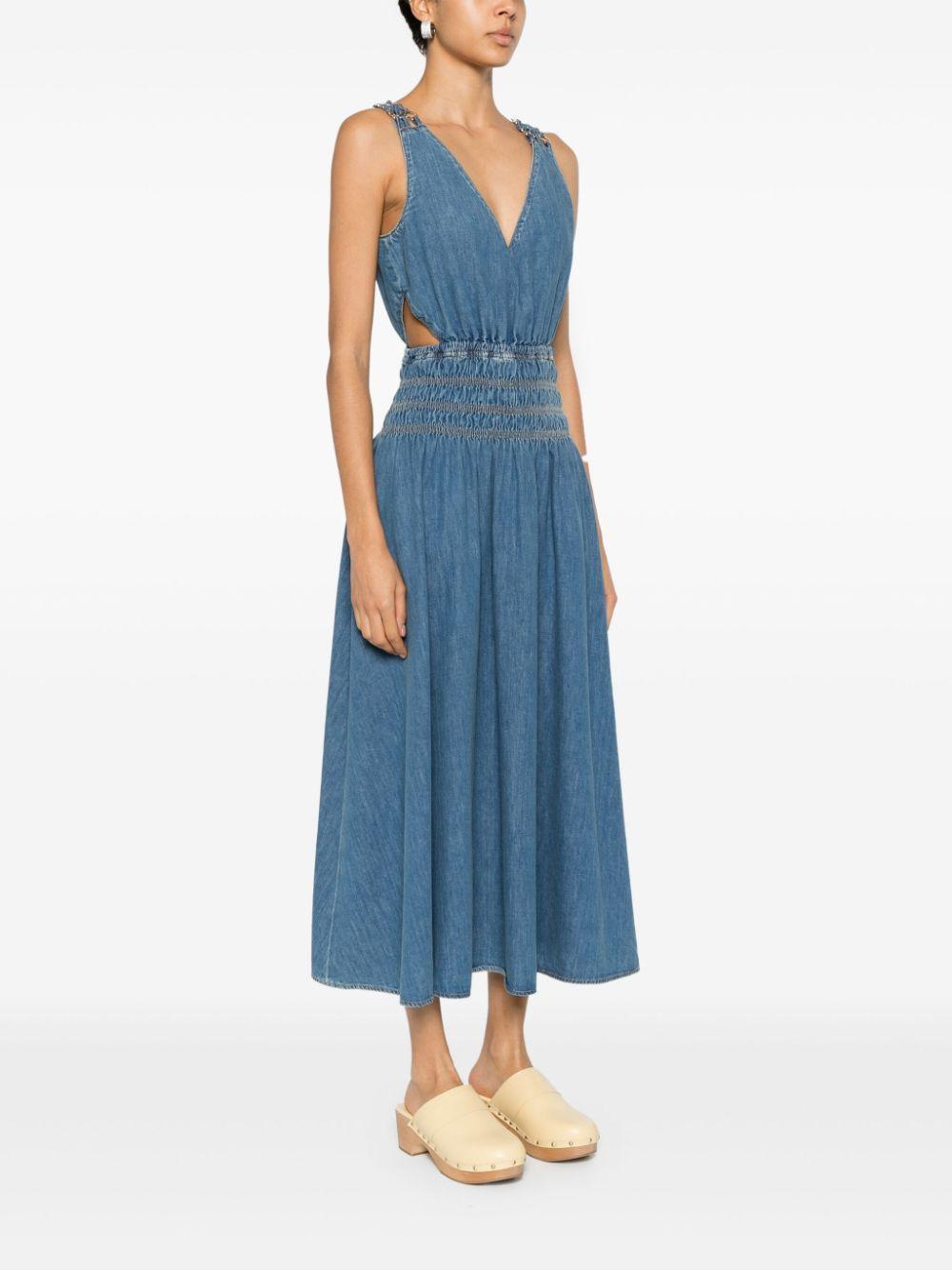 cut-out denim maxi dress Product Image