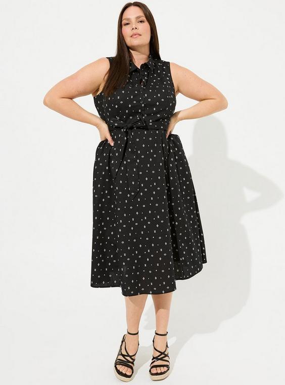 Midi Poplin Collared Shirtdress Product Image