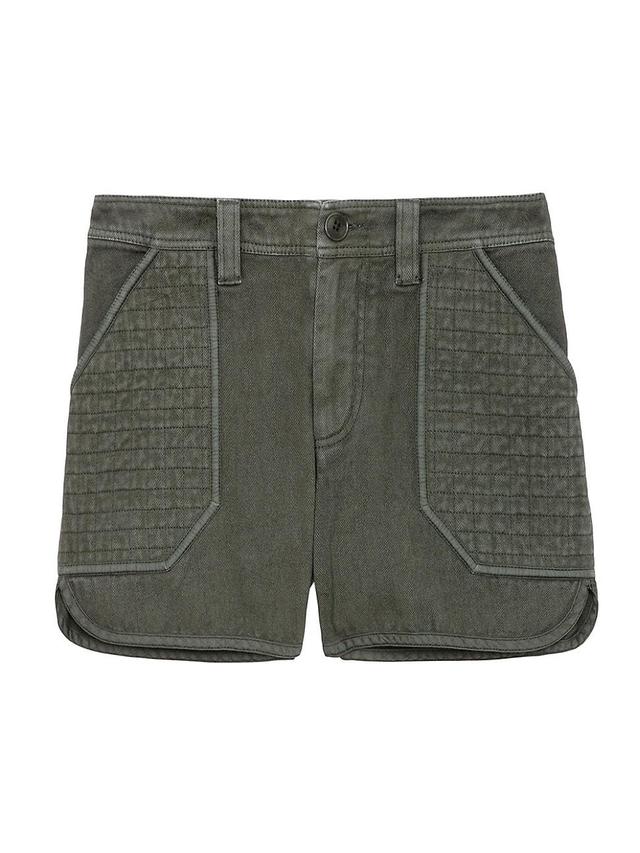 Womens Cotton Twill Patch-Pocket Shorts Product Image