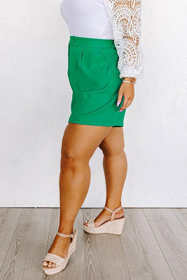 Ready To Remix High Waist Shorts In Green Curves Product Image