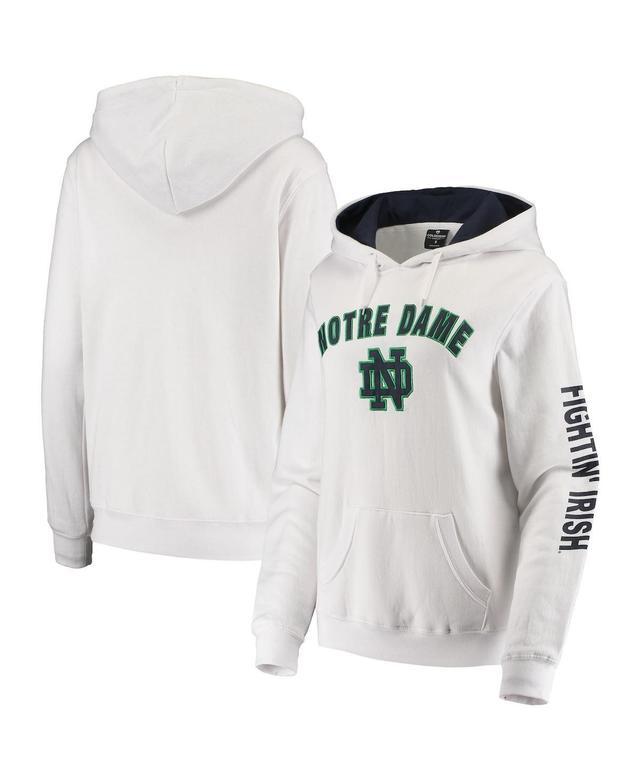 Womens Colosseum White Notre Dame Fighting Irish Loud and Proud Pullover Hoodie Product Image