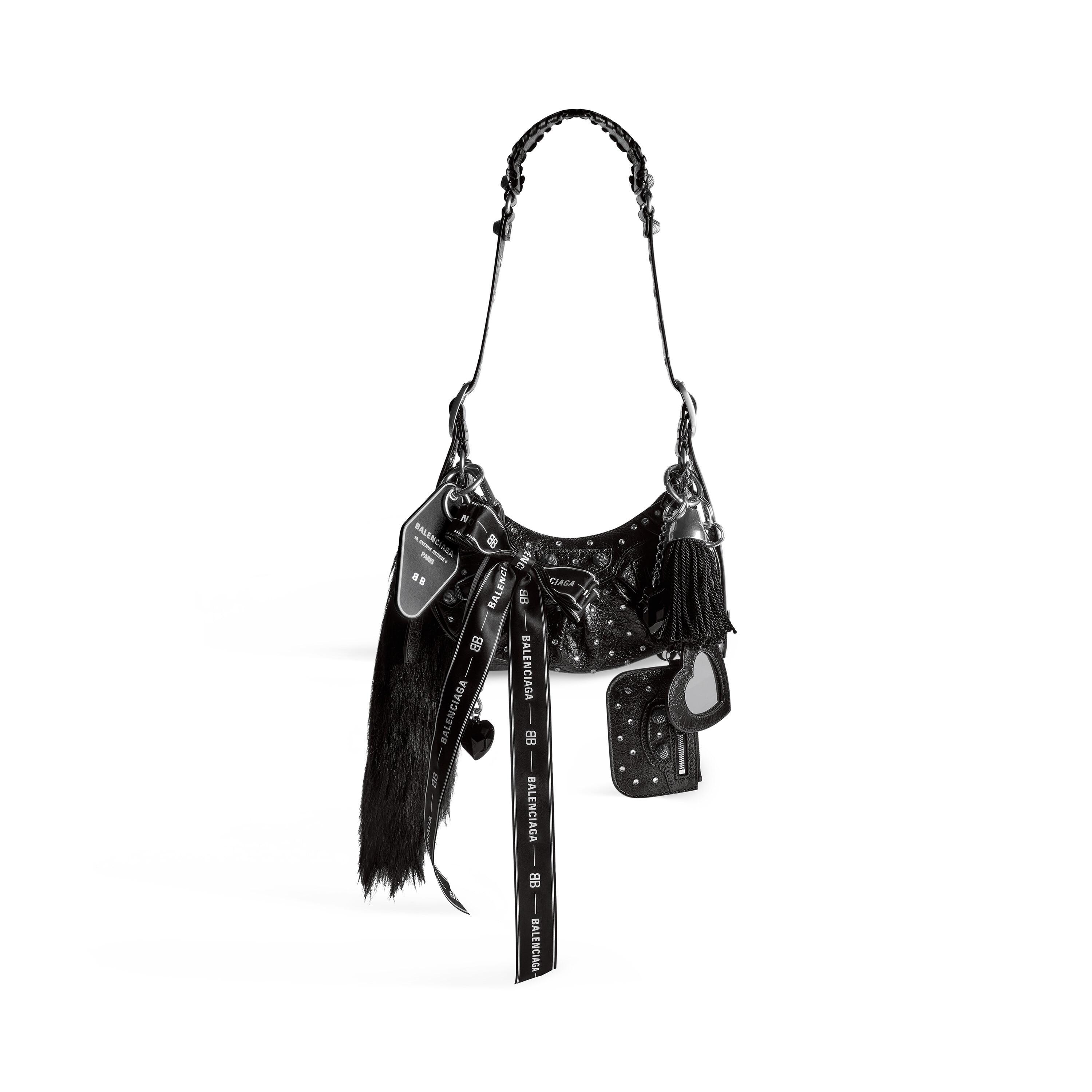 Women's Le Cagole Collector Xs Shoulder Bag With Rhinestones in Black Product Image