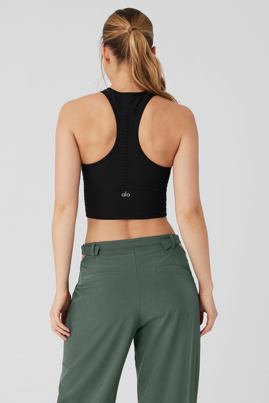 Seamless Open Air Racerback Tank - Black Product Image