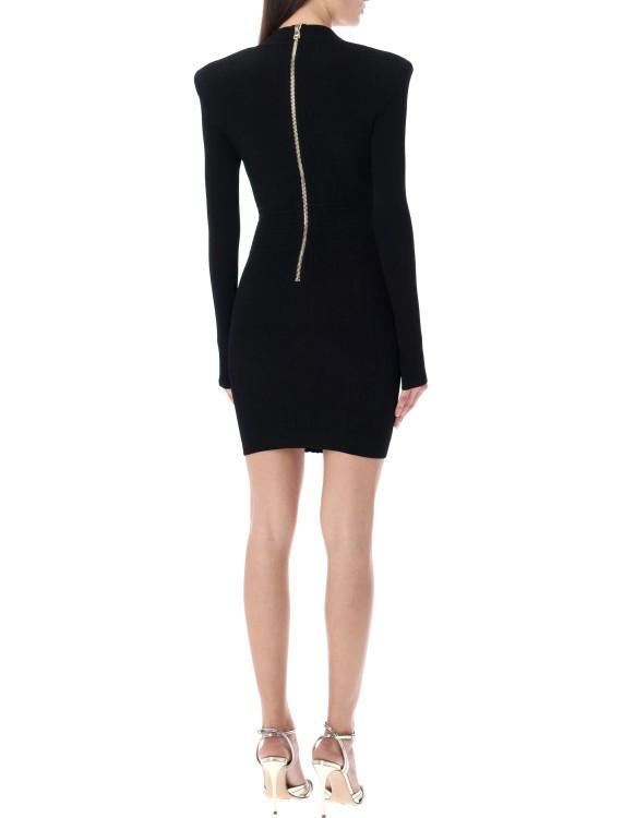 BALMAIN Knitted Dress With Buttons In Black Product Image