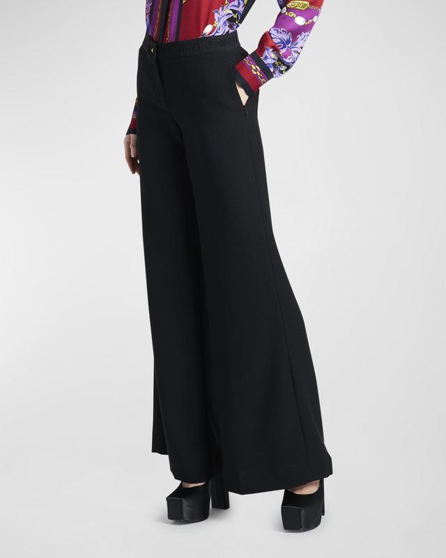 Womens Logo-Band Wide-Leg Pants Product Image