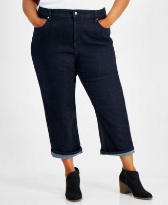 Plus Size Mid-Rise Curvy Capri Jeans, Created for Macy's Product Image