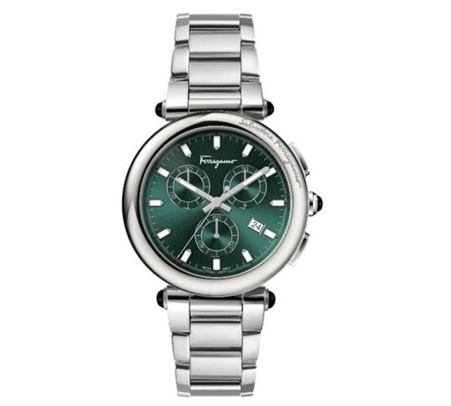 Ferragamo Mens Swiss Chronograph Idillio Stainless Steel Bracelet Watch 42mm - Stainless Product Image