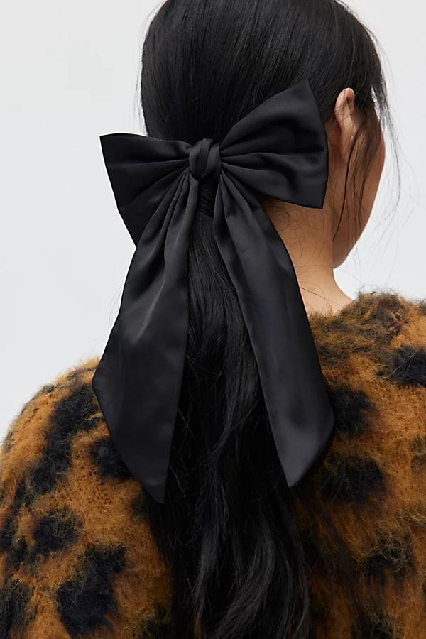 Matte Satin Hair Bow Clip Womens at Urban Outfitters Product Image