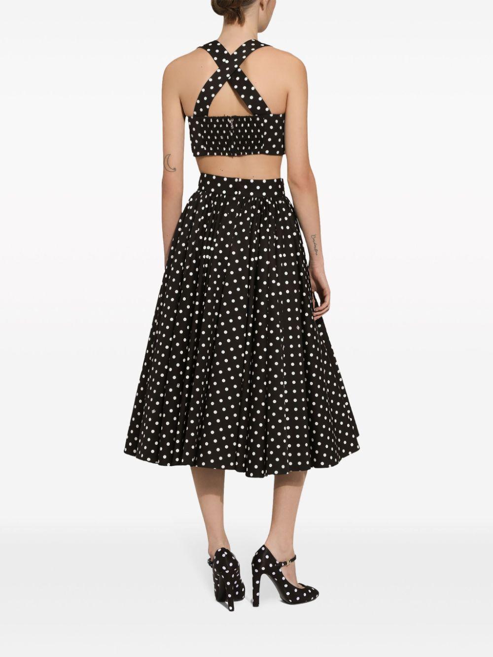 polka-dot cotton midi skirt Product Image