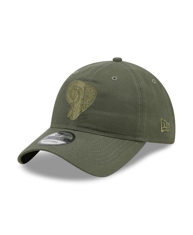 Mens New Era Olive Los Angeles Rams Historic Logo Core Classic 2.0 Tonal 9TWENTY Adjustable Hat Product Image