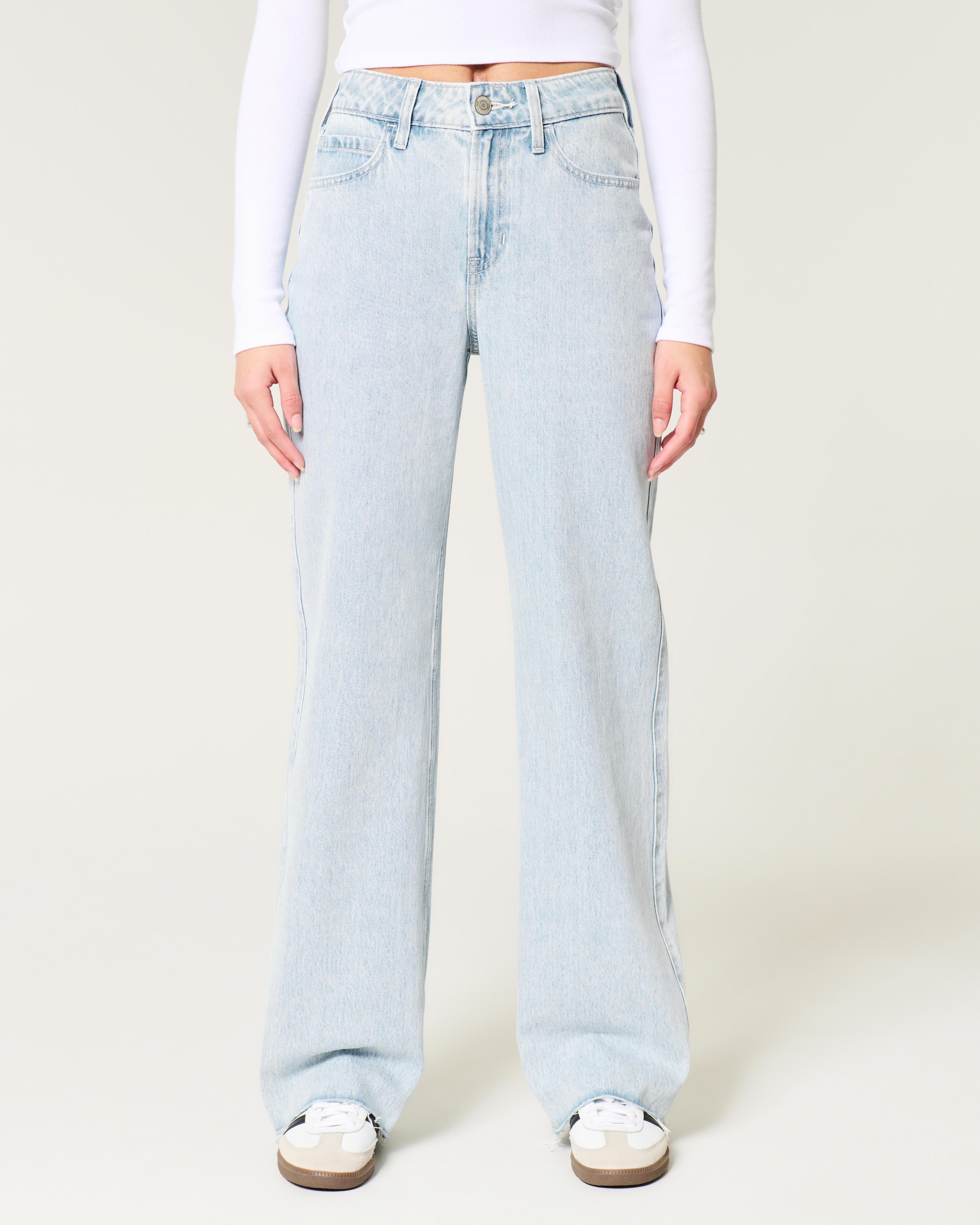 High-Rise Light Wash Baggy Jeans Product Image