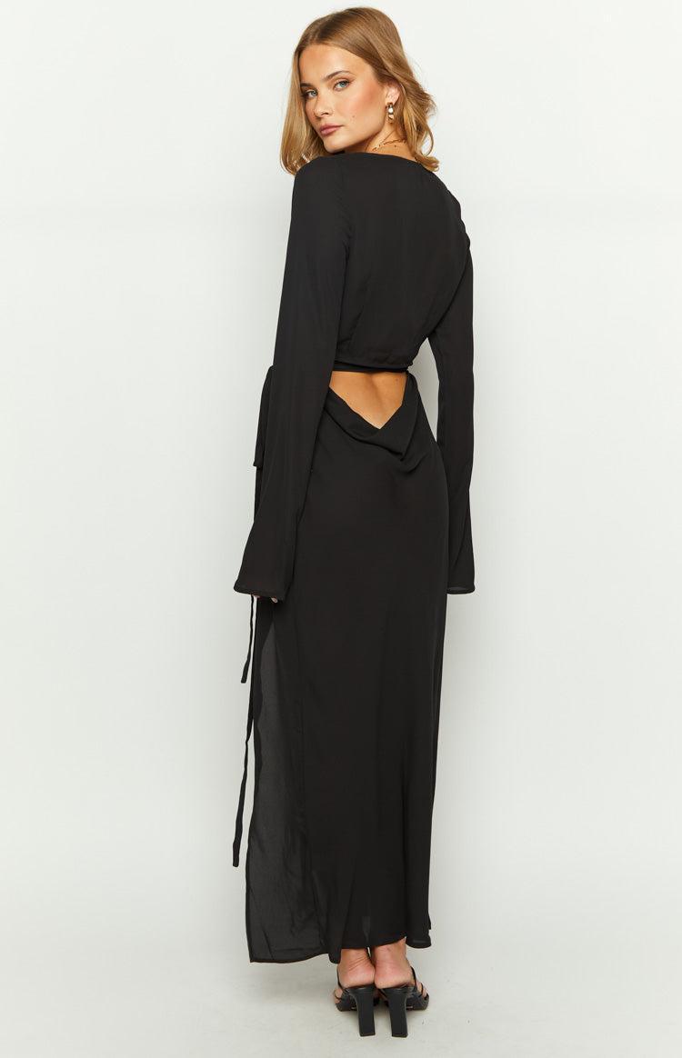 Reyna Black Long Sleeve Maxi Dress Product Image