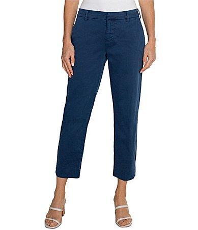 Liverpool Los Angeles Kelsey Crop Mid-Rise Trouser with Slit Soft Touch Twill 26 (Berry Blossom) Women's Dress Pants Product Image