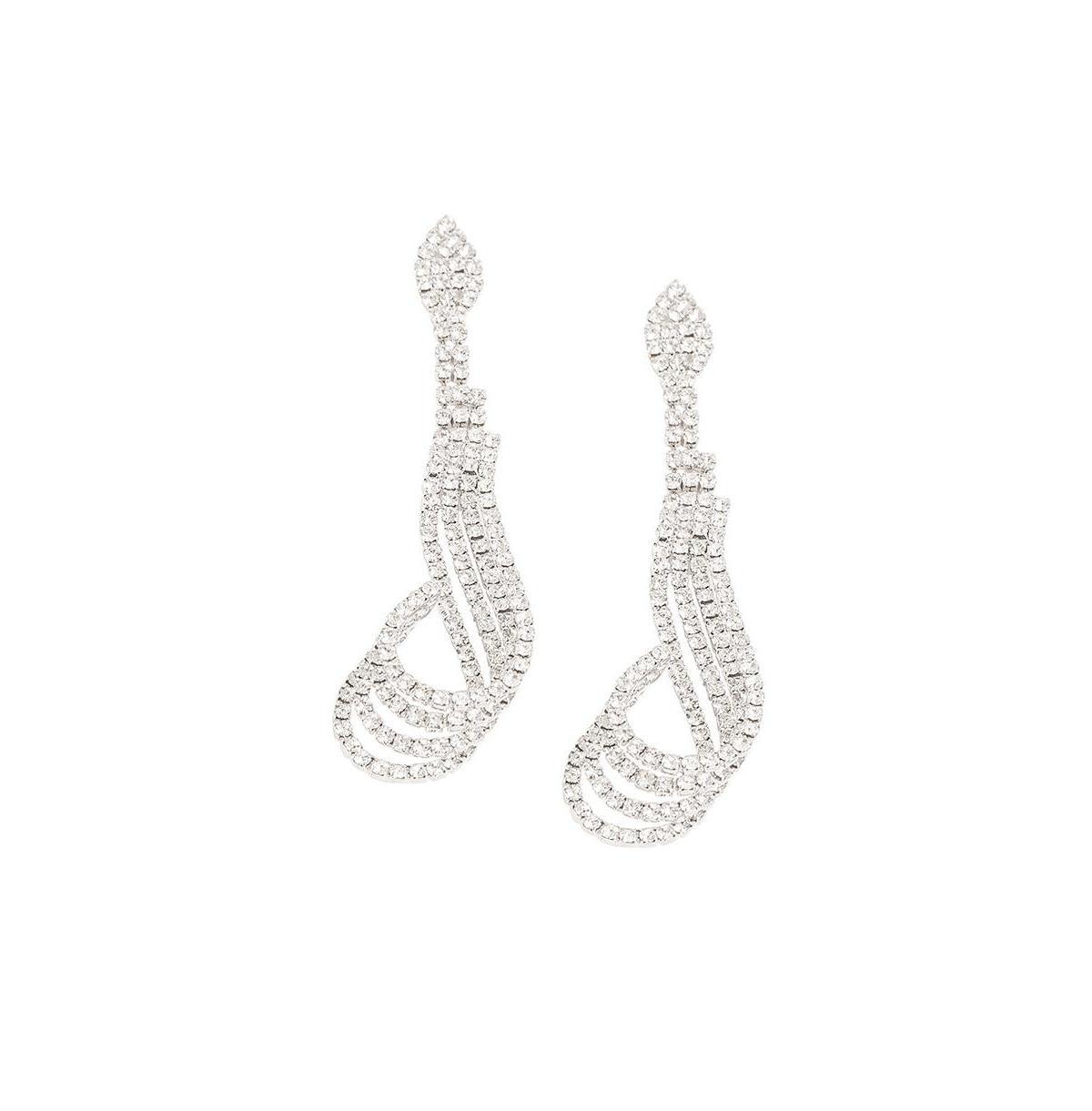 Sohi Womens Silver Bling Drop Earrings Product Image