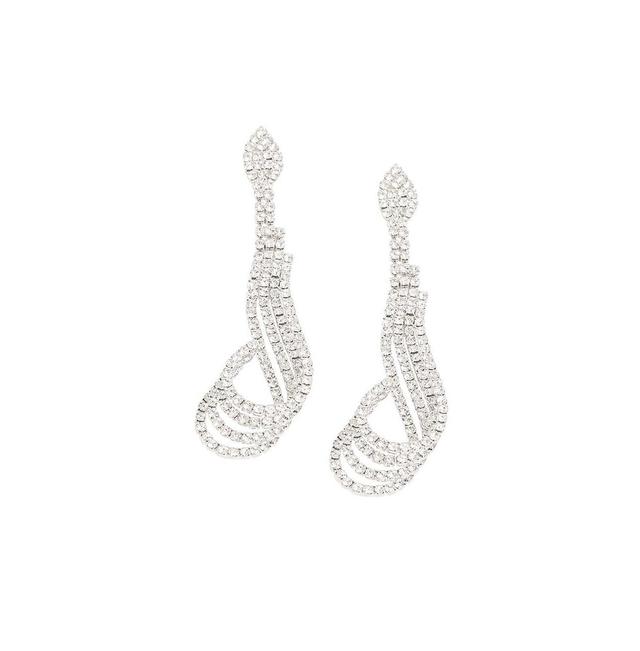 Sohi Womens Silver Bling Drop Earrings Product Image