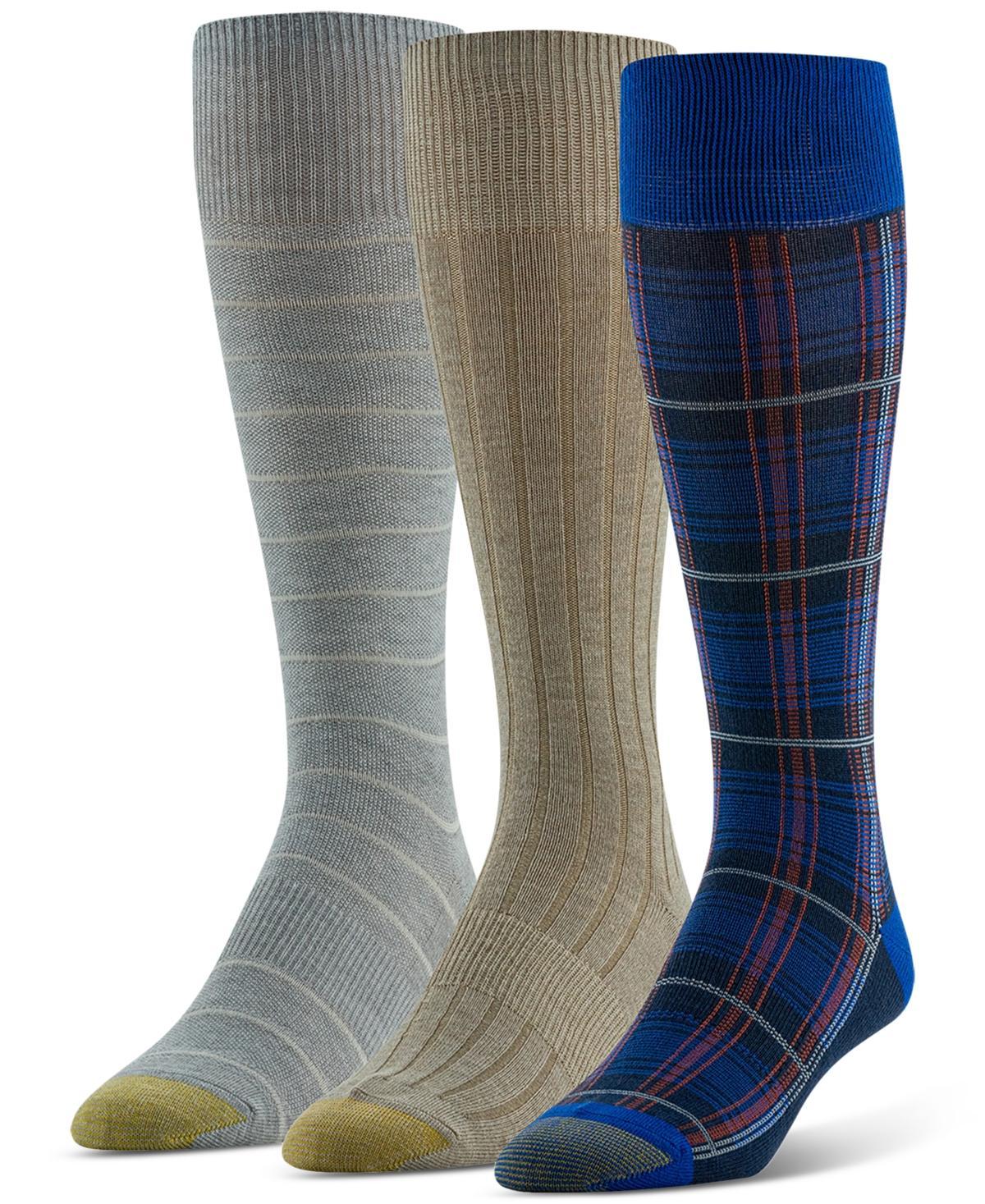 Mens GOLDTOE 3-Pack Regatta Striped Crew Sock Set Product Image