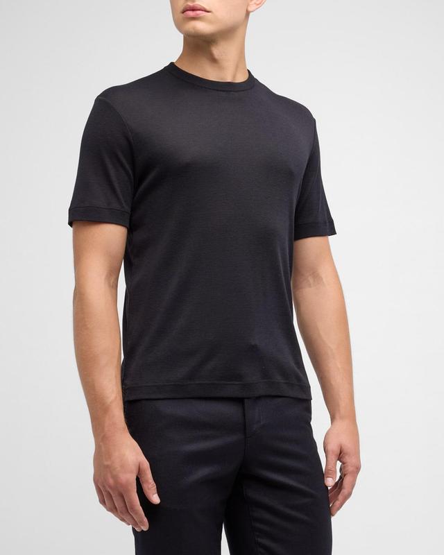 Mens Valpiana Silk and Cotton Rib T-Shirt Product Image