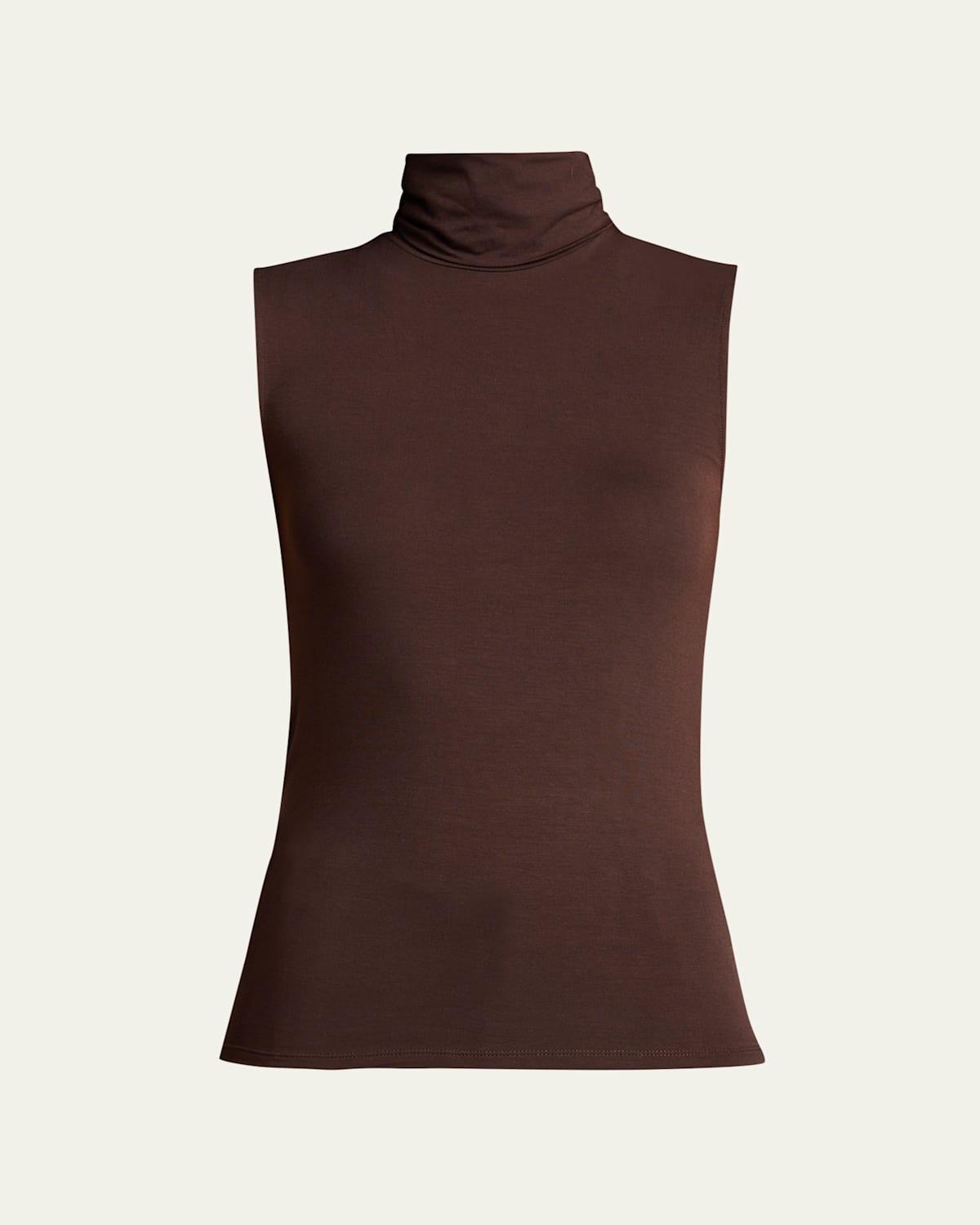 Soft Touch Viscose Sleeveless Turtleneck Top Product Image