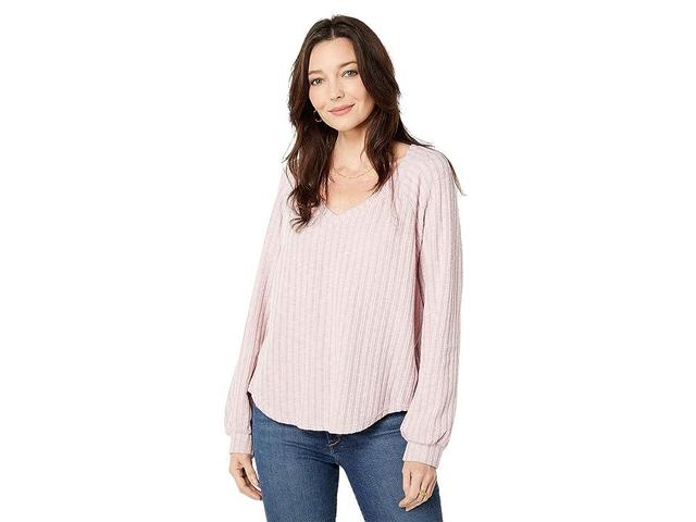 Dylan by True Grit Sweater Knit Easy V-Neck Women's Clothing Product Image