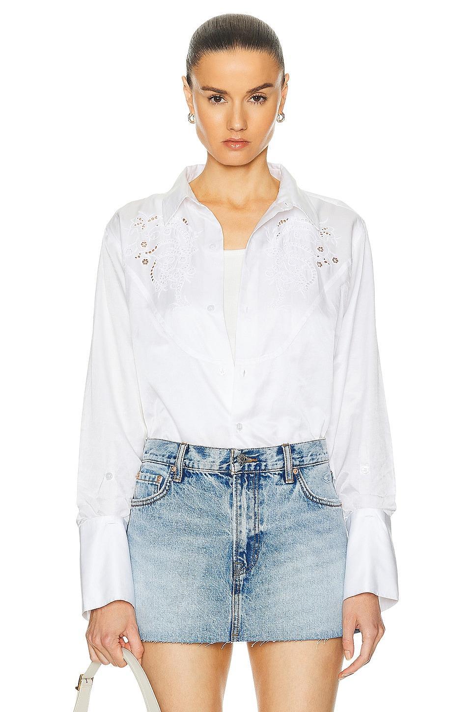 Womens Dree Cotton-Silk Eyelet Shirt product image