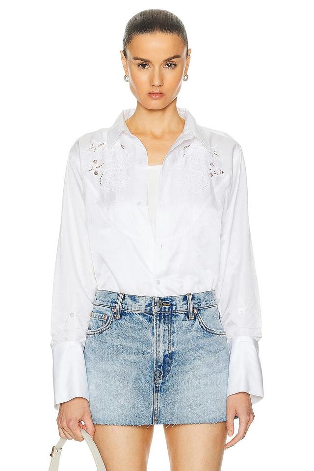 Citizens of Humanity Dree Embroidered Shirt White. (also in M, S, XL, XS). Product Image