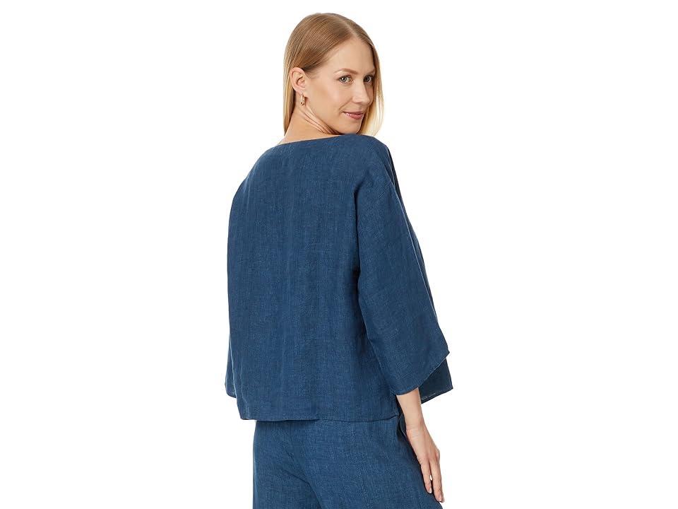 Eileen Fisher Bateau Neck Box Top (Atlantis) Women's Clothing Product Image