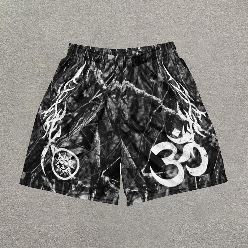 Sopula Vintage Camo Streetwear Mesh Shorts Product Image