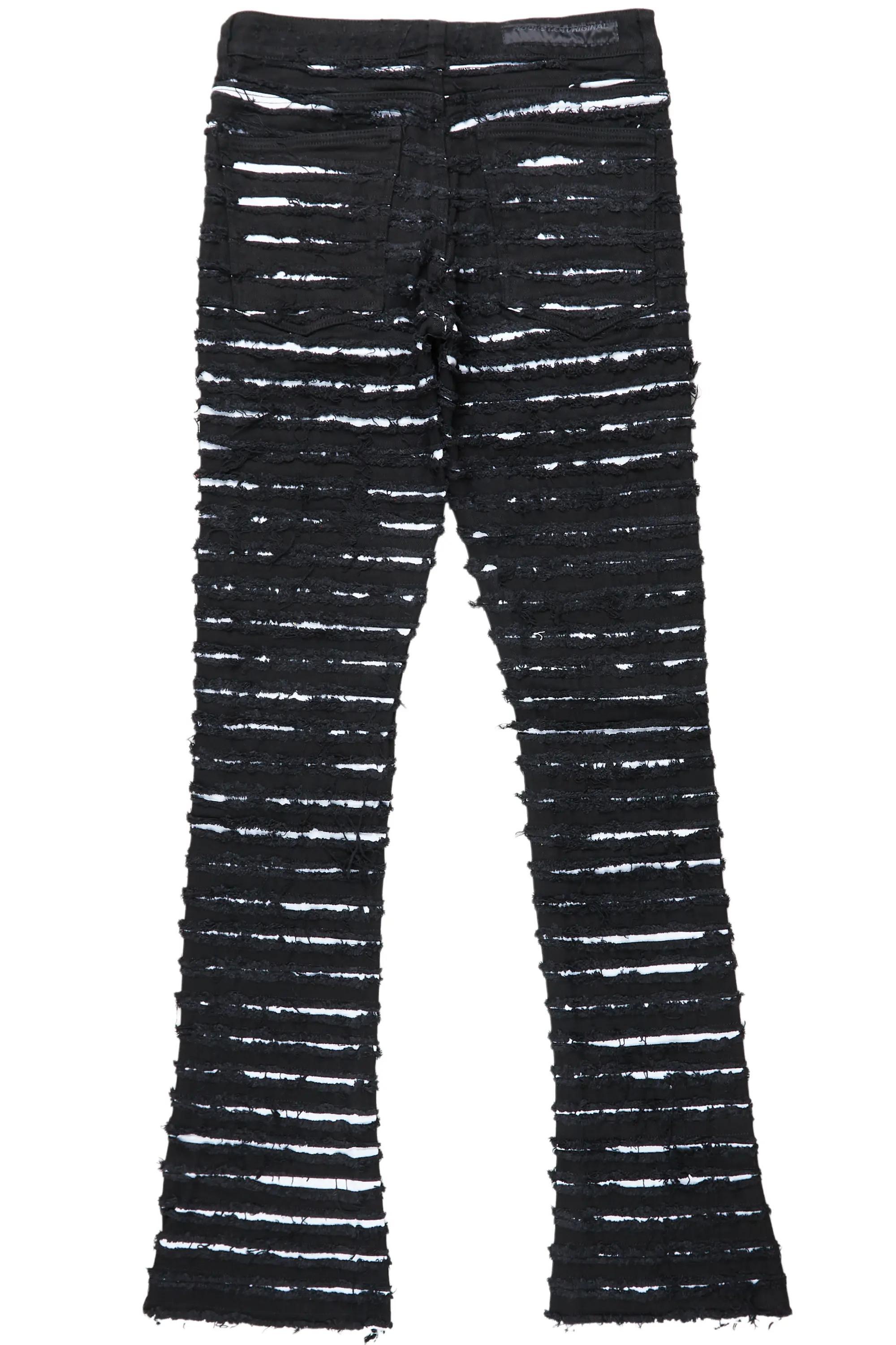 Korren White/Black Stacked Flare Jean Male Product Image