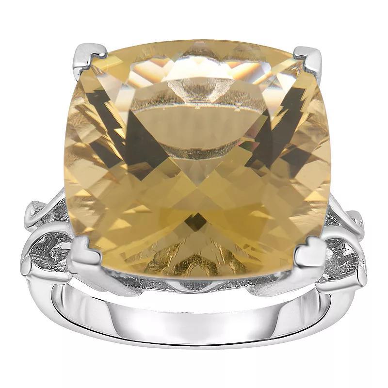 Sterling Silver Lemon Quartz Ring, Womens Product Image