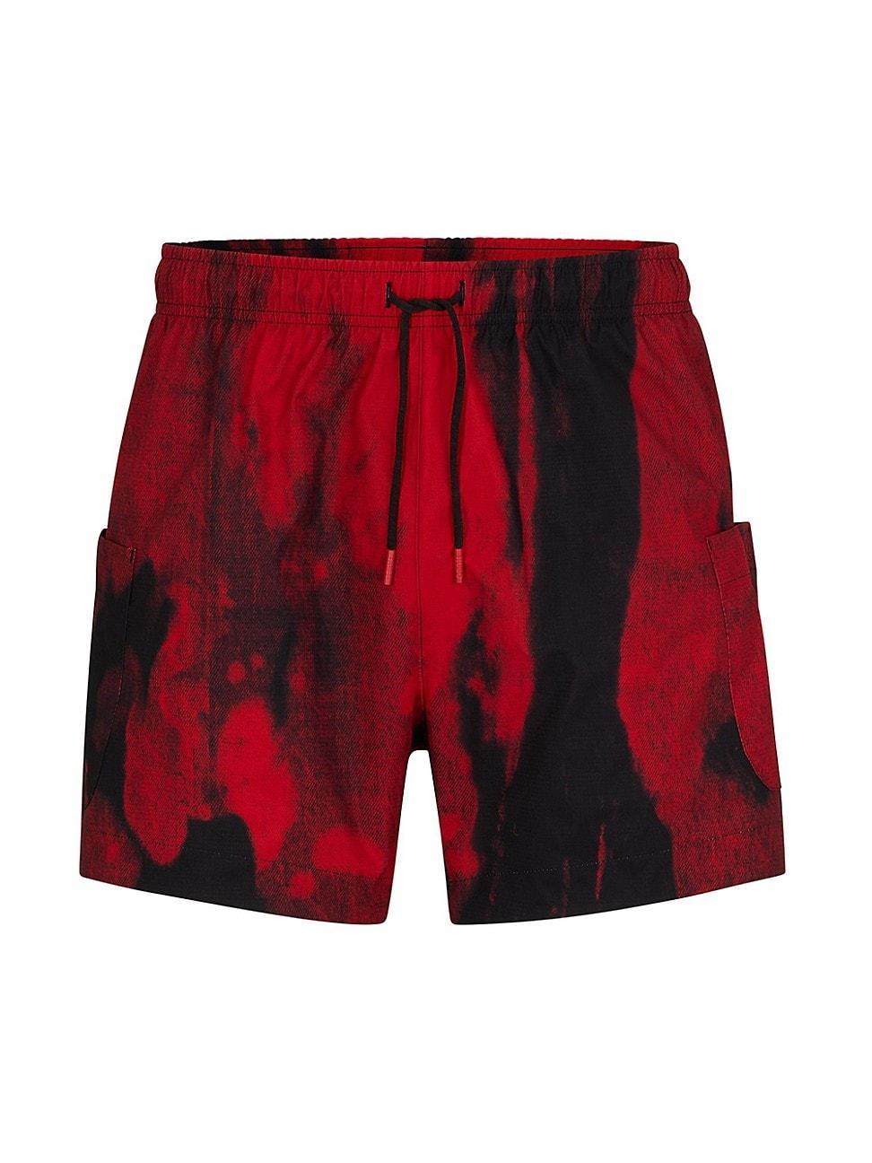 Mens Quick-Drying Swim Shorts with Graphic Print Product Image