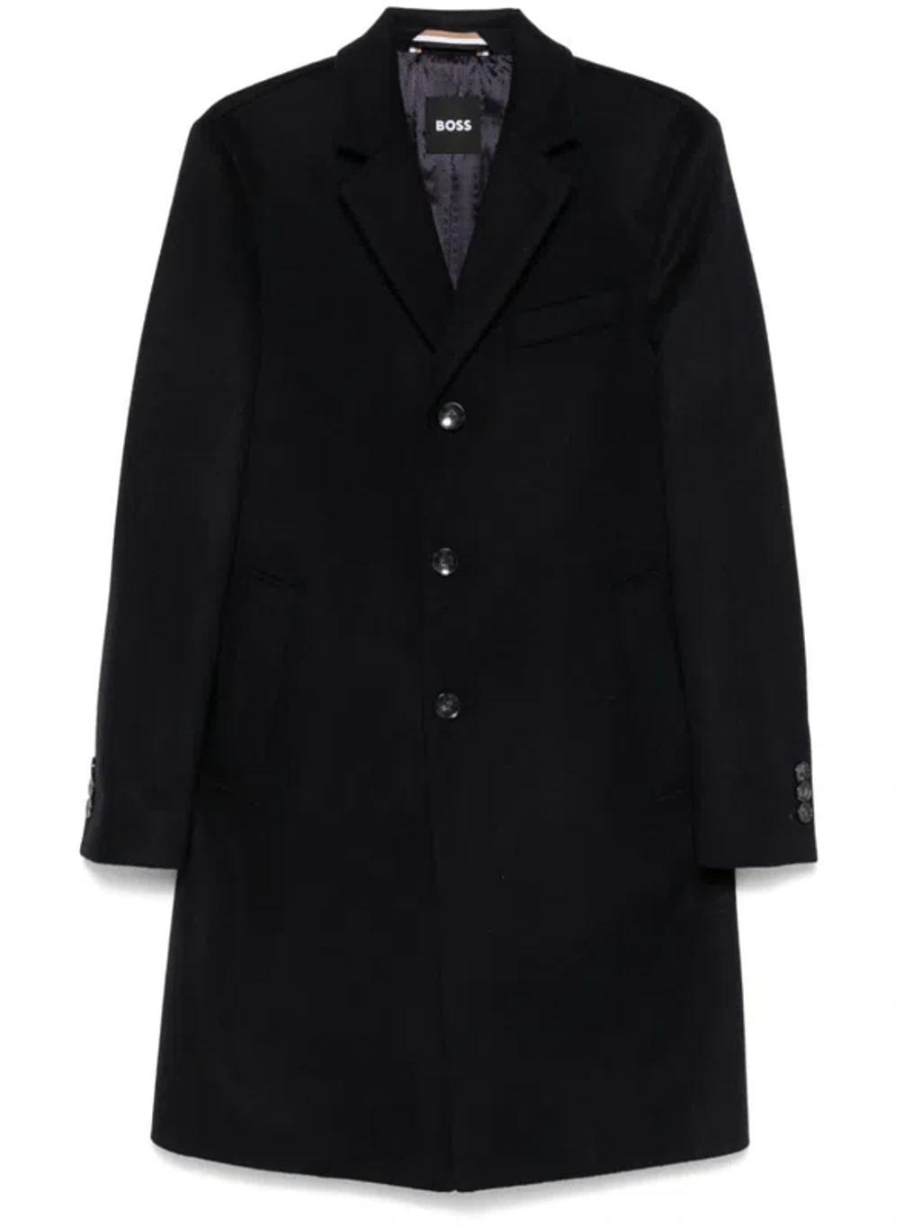 HUGO BOSS Single-breasted Coat In Blue Product Image