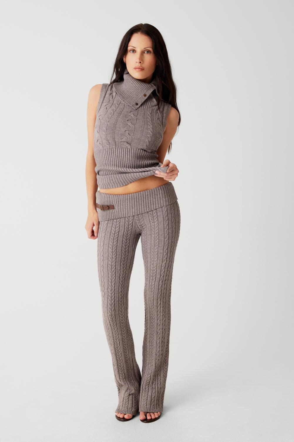 Fleur Cable Cloud Knit Pant - Dark Pearl product image