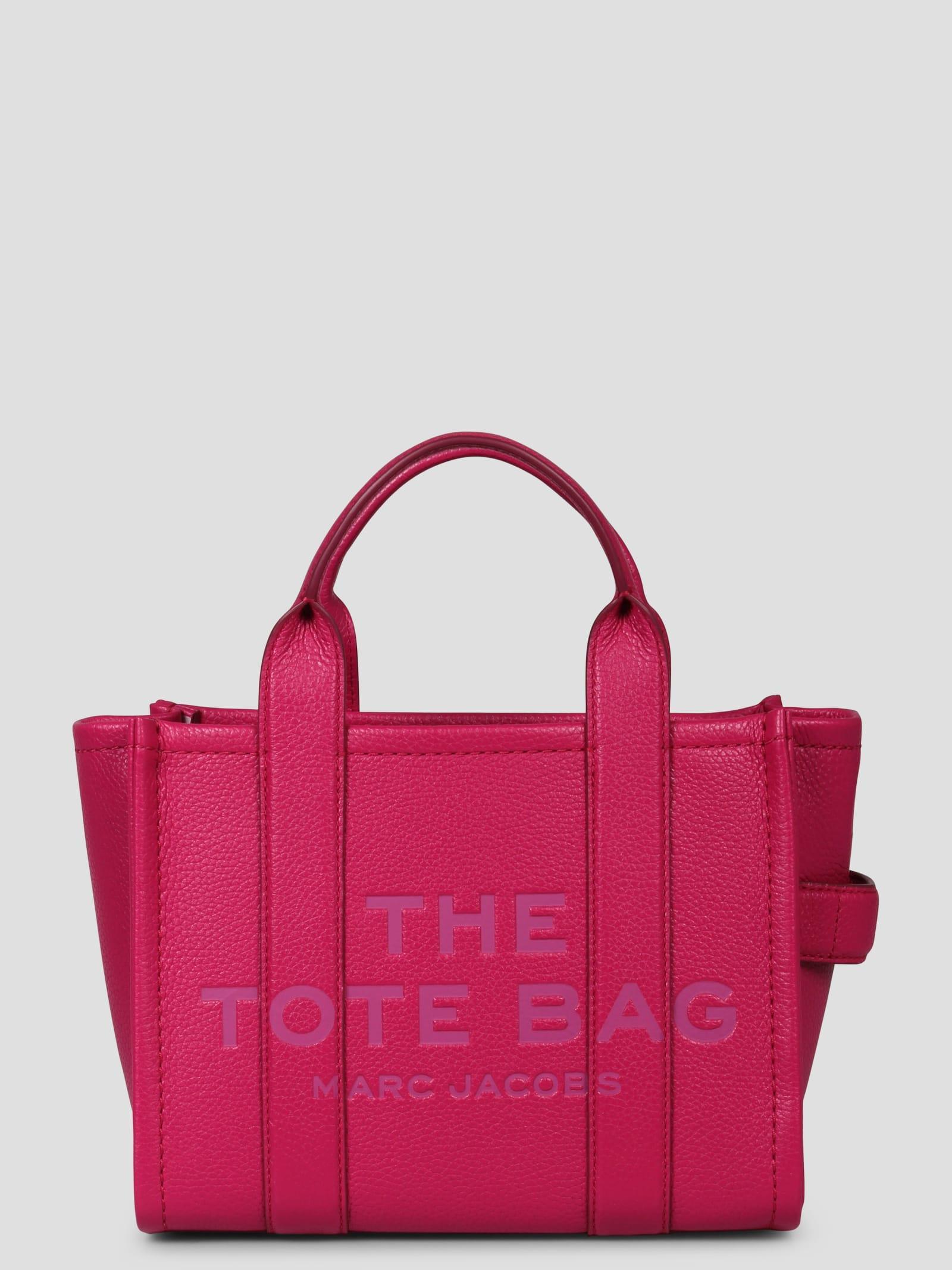 The Leather Small Tote Bag In Pink & Purple Product Image