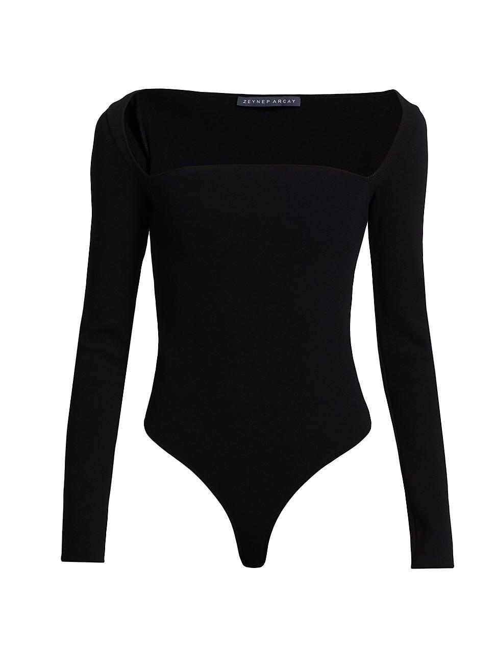 Womens Long-Sleeve Knit Bodysuit Product Image